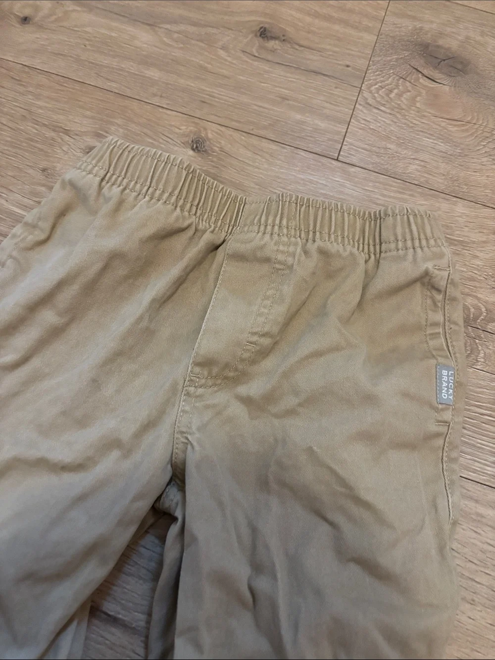 Lucky Brand Kid’s Tan Elastic-Waist Chinos